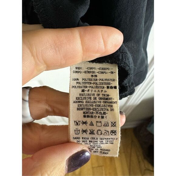 Free People Womens Black Sheer Blouse Size Small - Picture 3 of 4